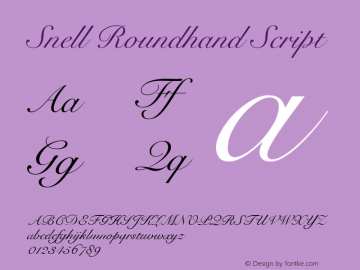 Snell Roundhand Script 001.001图片样张