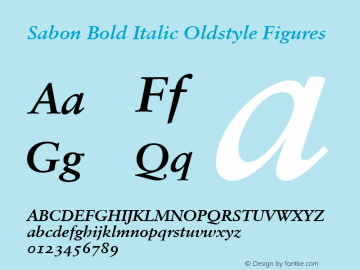 Sabon Bold Italic Oldstyle Figures 001.000图片样张