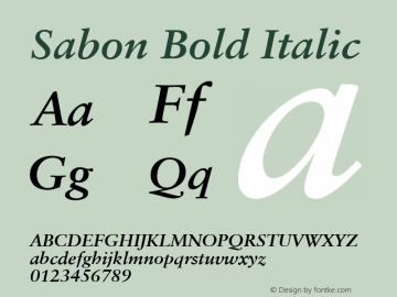 12 Sabon* Bold Italic   14232 001.000图片样张