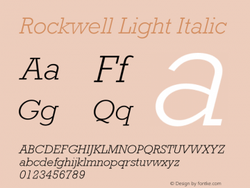 Rockwell Light Italic 001.000图片样张