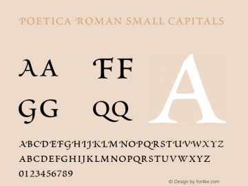 Poetica Roman Small Capitals 001.000图片样张