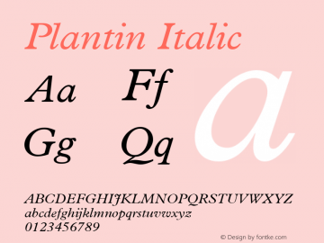 Plantin Italic 001.001图片样张