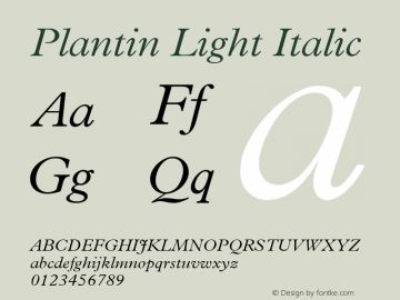 Plantin Light Italic 001.002图片样张
