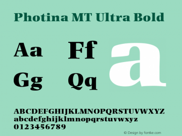 Photina MT Ultra Bold 001.003图片样张