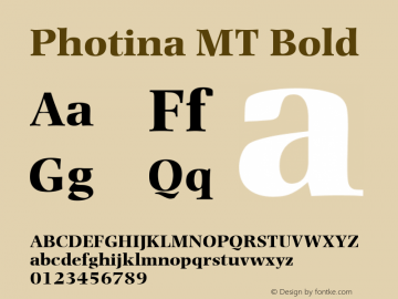 Photina MT Bold 001.003图片样张