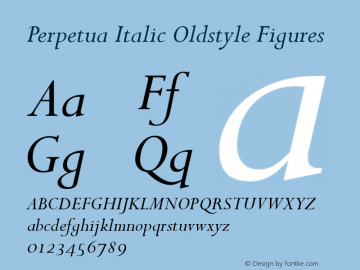 Perpetua Italic Oldstyle Figures 001.000图片样张