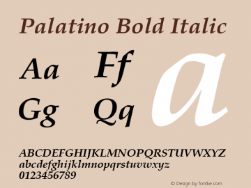 Palatino Bold Italic 003.001图片样张