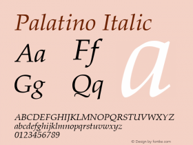 Palatino Italic 003.001图片样张