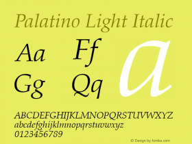 Palatino Light Italic 001.000图片样张