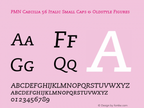 PMN Caecilia 56 Italic Small Caps & Oldstyle Figures 001.001图片样张