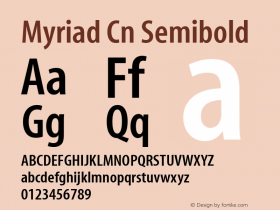 Myriad Cn Semibold 001.000图片样张