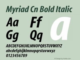 Myriad Cn Bold Italic 001.000图片样张