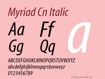 Myriad Cn Italic 001.000图片样张