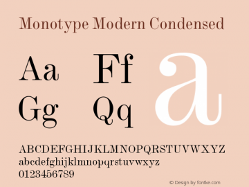 Monotype Modern Condensed 001.000图片样张