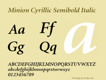 Minion Cyrillic Semibold Italic 001.000图片样张