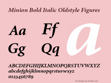 Minion Bold Italic Oldstyle Figures 001.001图片样张