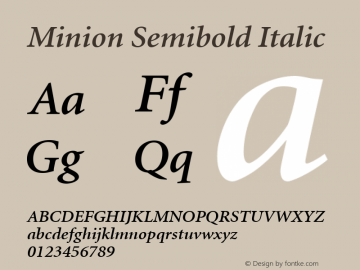 Minion Semibold Italic 001.001图片样张