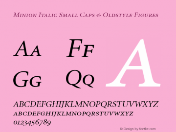 Minion Italic Small Caps & Oldstyle Figures 001.001图片样张