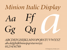 Minion Italic Display 001.001图片样张