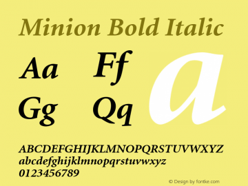 Minion Bold Italic 001.001图片样张