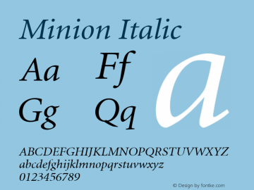 Minion Italic 001.001图片样张