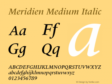 Meridien Medium Italic 001.001图片样张