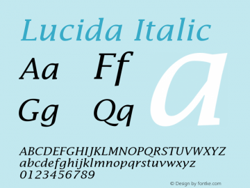 Lucida Italic 001.001图片样张