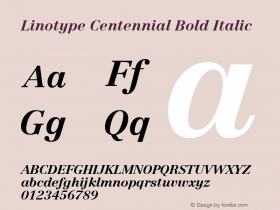 Linotype Centennial 76 Bold Italic 001.101图片样张