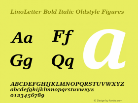 LinoLetter Bold Italic Oldstyle Figures 001.000图片样张