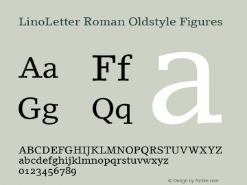 LinoLetter Roman Oldstyle Figures 001.000图片样张