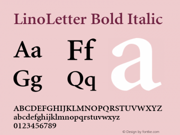 LinoLetter Bold Italic 001.001图片样张