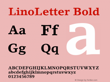 LinoLetter Bold 001.000图片样张