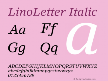 LinoLetter Italic 001.000图片样张
