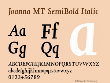 Joanna MT SemiBold Italic 001.001图片样张