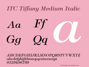 ITC Tiffany Medium Italic 001.002图片样张