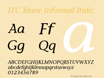 ITC Stone Informal Italic 001.002图片样张