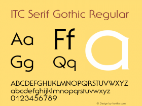 ITC Serif Gothic Regular 001.001图片样张