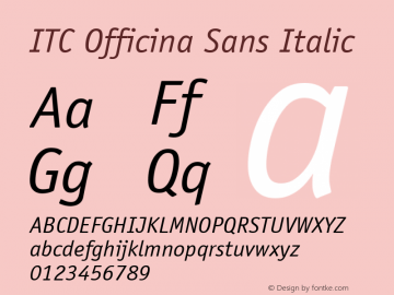 ITC Officina Sans Book Italic 001.000图片样张