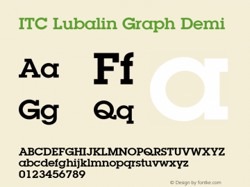 ITC Lubalin Graph Demi 001.004图片样张