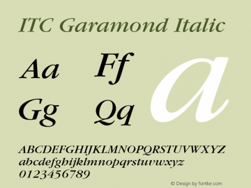 ITC Garamond Book Italic 001.000图片样张