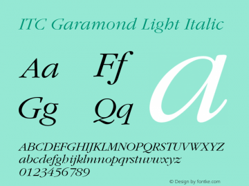 ITC Garamond Light Italic 001.005图片样张