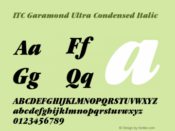 ITC Garamond Ultra Condensed Italic 001.000图片样张