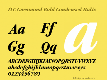 ITC Garamond Bold Condensed Italic 001.000图片样张