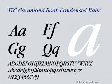ITC Garamond Book Condensed Italic 001.000图片样张