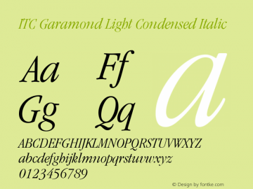 ITC Garamond Light Condensed Italic 001.000图片样张
