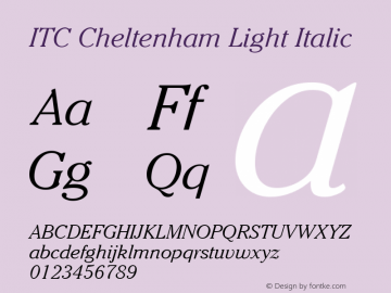 ITC Cheltenham Light Italic 001.000图片样张
