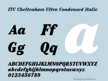 ITC Cheltenham Ultra Condensed Italic 001.000图片样张