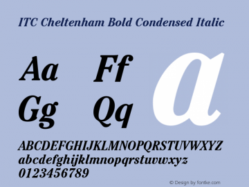 ITC Cheltenham Bold Condensed Italic 001.000图片样张
