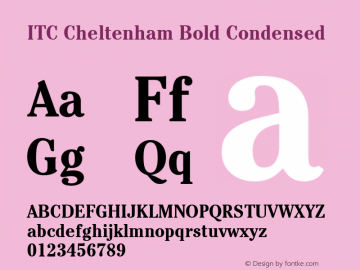 ITC Cheltenham Bold Condensed 001.000图片样张
