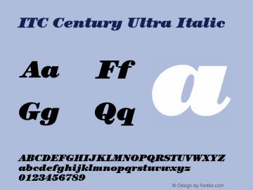 ITC Century Ultra Italic 001.000图片样张